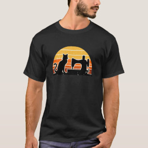 Retro-Nähmaschine Katze Stricken Näherin Strickeri T-Shirt