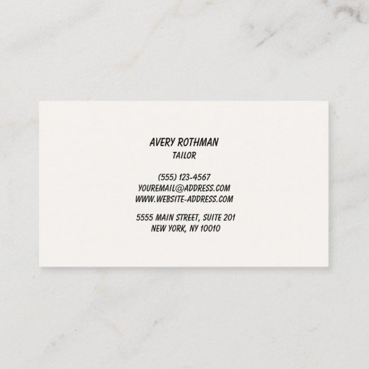 Retro Nähmaschine Schneider oder Seamstress Telefonnummerkarte (Rückseite)