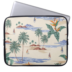Retro-nahtlose tropische Inselstruktur auf Licht Laptopschutzhülle
