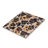 Retro Nahtloser Niedlicher Mops Fliese (Seite)