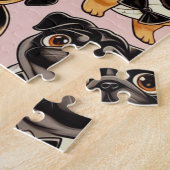 Retro Nahtloser Niedlicher Mops Puzzle (Seite)