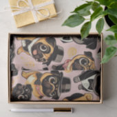 Retro Nahtloser Niedlicher Mops Seidenpapier (Geschenk)