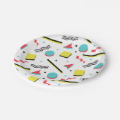 Retro nahtloses Muster 90s Pappteller (Schrägansicht)