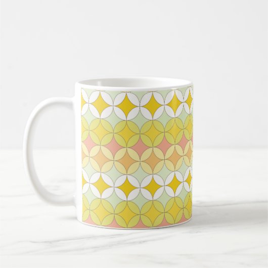 Retro nahtloses Muster. Diskothek. Kaffeetasse (Links)