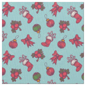 Retro nahtloses Weihnachtsmuster Stoff (Nahaufnahme)