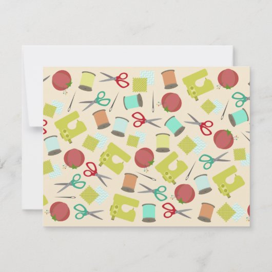 Retro  Nähvorrichtung Einladung (Rückseite)