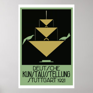 Retro naïve Kunst-Deko Poster