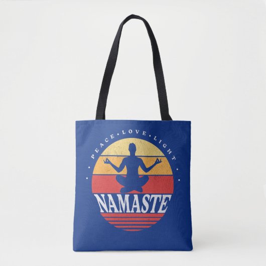 Retro Namaste, Yoga-Pose Tasche (Vorderseite)