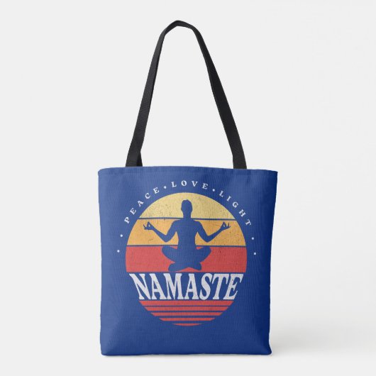 Retro Namaste, Yoga-Pose Tasche (Rückseite)
