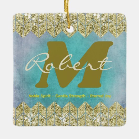 Retro Name bedeutet Ornament, Custom Keepake Keramikornament (Vorderseite)