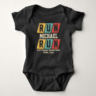 Retro-Name-Marathon-Support für den persönlichen G Baby Strampler