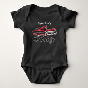 Retro NAME Rotes Caddy Vintage Klassiker Auto Gara Baby Strampler