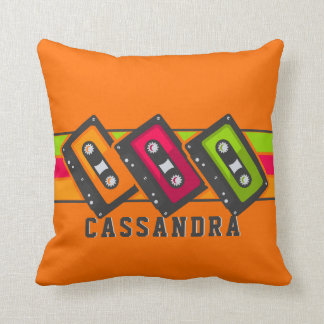 Retro Namen-Orange 80er des Musik-Kassetten-Bands Kissen