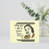 Retro Nana T - Shirt und Geschenke Postkarte (Stehend Vorderseite)