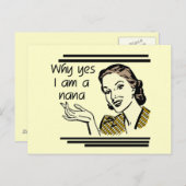 Retro Nana T - Shirt und Geschenke Postkarte (Vorne/Hinten)