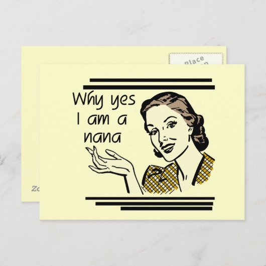 Retro Nana T - Shirt und Geschenke Postkarte (Vorne/Hinten)