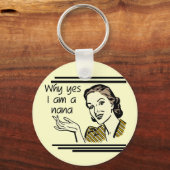 Retro Nana T - Shirt und Geschenke Schlüsselanhänger (Vorderseite)