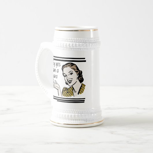 Retro Nana-T - Shirts und -geschenke Bierglas (Vorderseite Links)