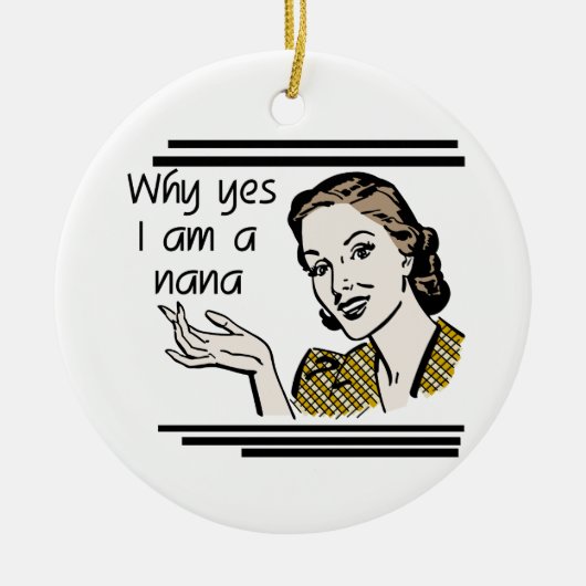 Retro Nana-T - Shirts und -geschenke Keramik Ornament (Vorne)