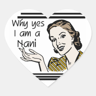 Retro Nani T - Shirt und GIfts Herz-Aufkleber