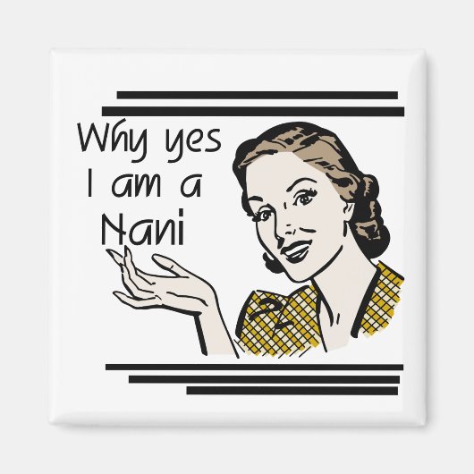 Retro Nani T - Shirts und Geschenke Magnet (Vorne)