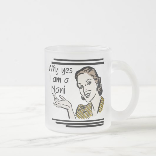 Retro Nani T - Shirts und Geschenke Mattglastasse (Rechts)