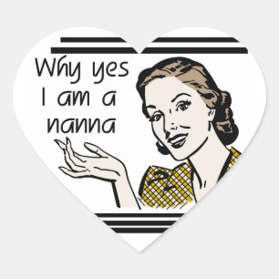 Retro Nanna T - Shirt und Geschenke Herz-Aufkleber