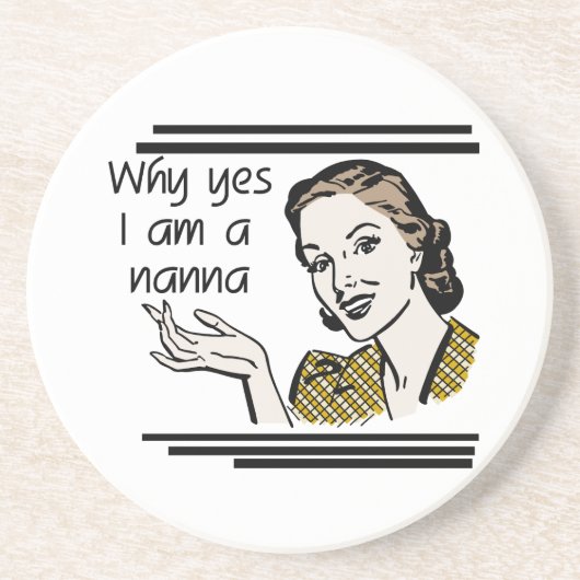 Retro Nanna T - Shirts und Geschenke Sandstein Untersetzer (Vorne)