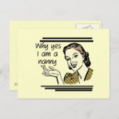 Retro Nanny T - Shirt und Geschenke Postkarte (Vorne/Hinten)