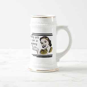 Retro-Nanny-T-Shirts und Geschenke Bierglas