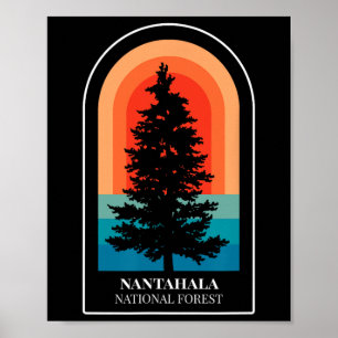 Retro Nantahala National Forest North Carolina Wan Poster