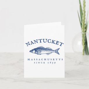 Retro Nantucket Machusetts Fischen Karte