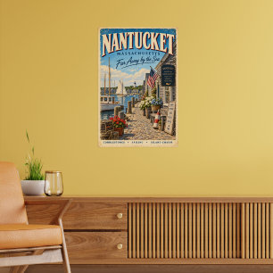 Retro Nantucket Massachusetts Reiseplakat Küste Poster
