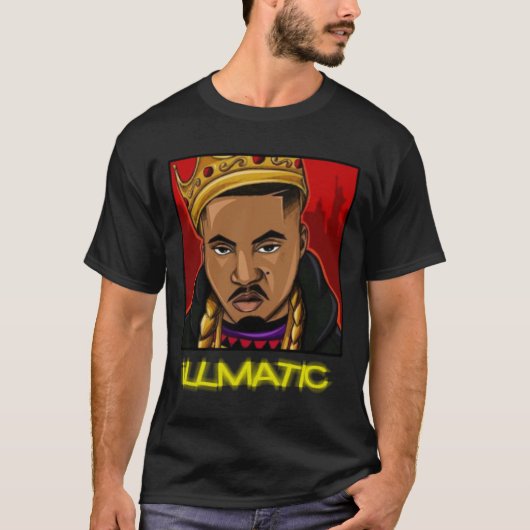 Retro NAS iLLmatic Hip Hop Rap Design T-Shirt (Vorderseite)