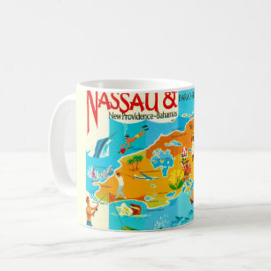 Retro Nassau Paradise Island Karte Kaffeetasse