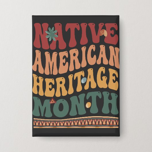 Retro Native American Heritage Month Indigenous Button (Vorderseite)