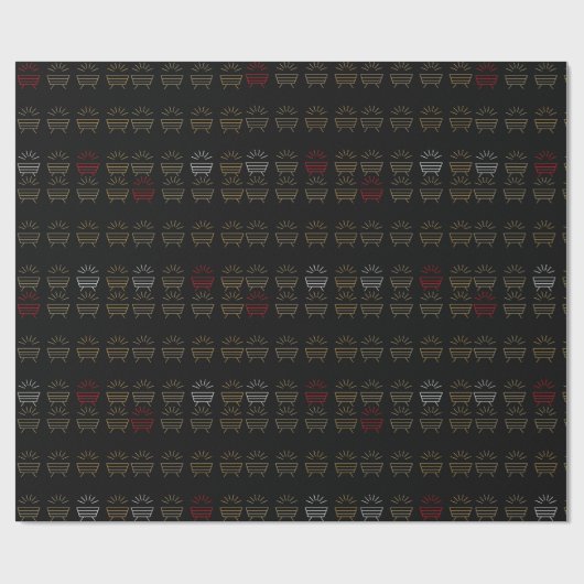 Retro Nativity Wrapping Paper Geschenkpapier (Flach)