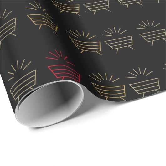 Retro Nativity Wrapping Paper Geschenkpapier (Rolleneckpunkt)
