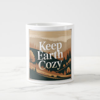 Retro-Natur-Abenteuer-Öko-Kunst: Die Erde gemütlic Jumbo-Tasse