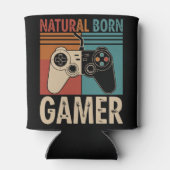 Retro Natural Born Gamer Funny Dosenkühler (Rückseite)