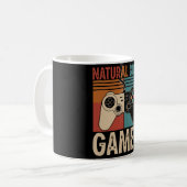 Retro Natural Born Gamer Funny Kaffeetasse (Vorderseite Links)