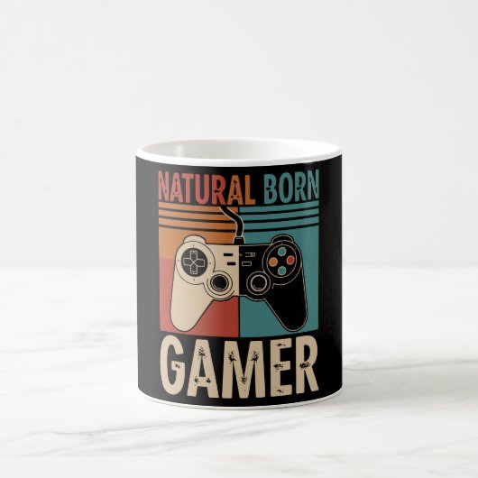 Retro Natural Born Gamer Funny Kaffeetasse (Mittel)