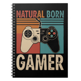 Retro Natural Born Gamer Funny Notizblock