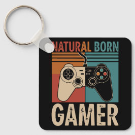 Retro Natural Born Gamer Funny Schlüsselanhänger