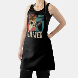 Retro Natural Born Gamer Funny Schürze