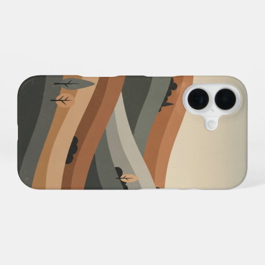 Retro Natural Hill iPhone 16 Hülle (Rückseite (Horizontal))