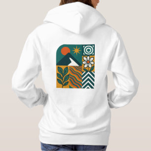 Retro Nature Abstrakt Art-Modern Geometric Floral Hoodie