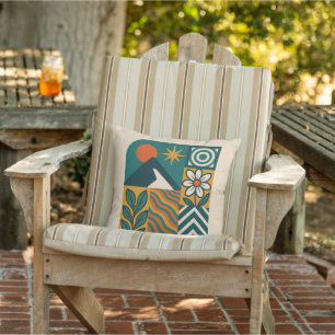 Retro Nature Abstrakt Art-Modern Geometric Floral Kissen