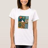 Retro Nature Abstrakt Art-Modern Geometric Floral T-Shirt (Vorderseite)
