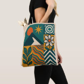 Retro Nature Abstrakt Art-Modern Geometric Floral Tasche (Von Nahem)